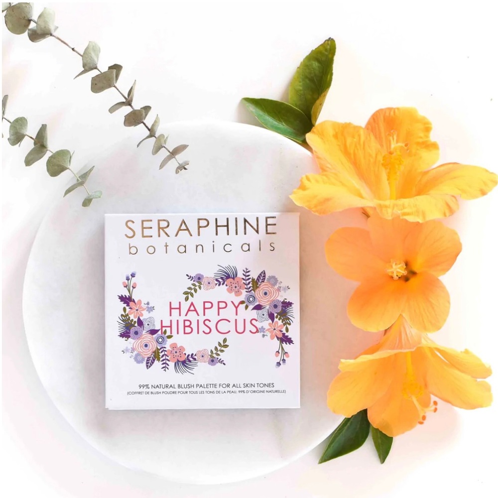 Seraphine Botanicals “Happy Hibiscus” Luminizer and Blush palette. NIB